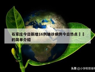 石家庄今日新增16例确诊病例今日热点㊙️的简单介绍